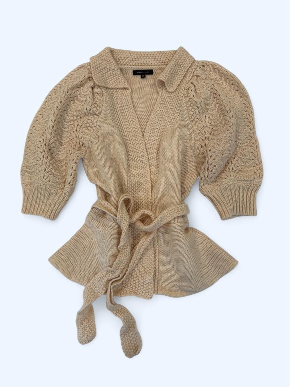 BCBGMAXAZRIA open front tie waist cardigan